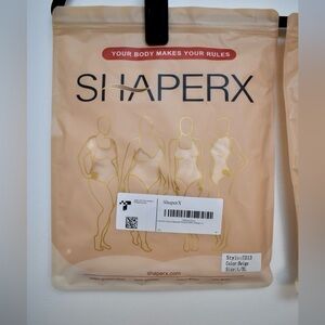 SHAPERX Women’s Beige Shapewear Bodysuit – Lightweight Support